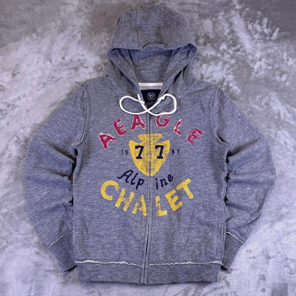 Y2K American Eagle Outfitters Alpine Chalet Zip Hoodie Size Medium